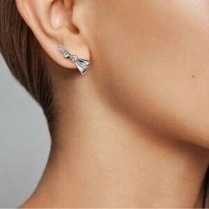 Pandora Brilliant Bow Stud Earrings-Retired